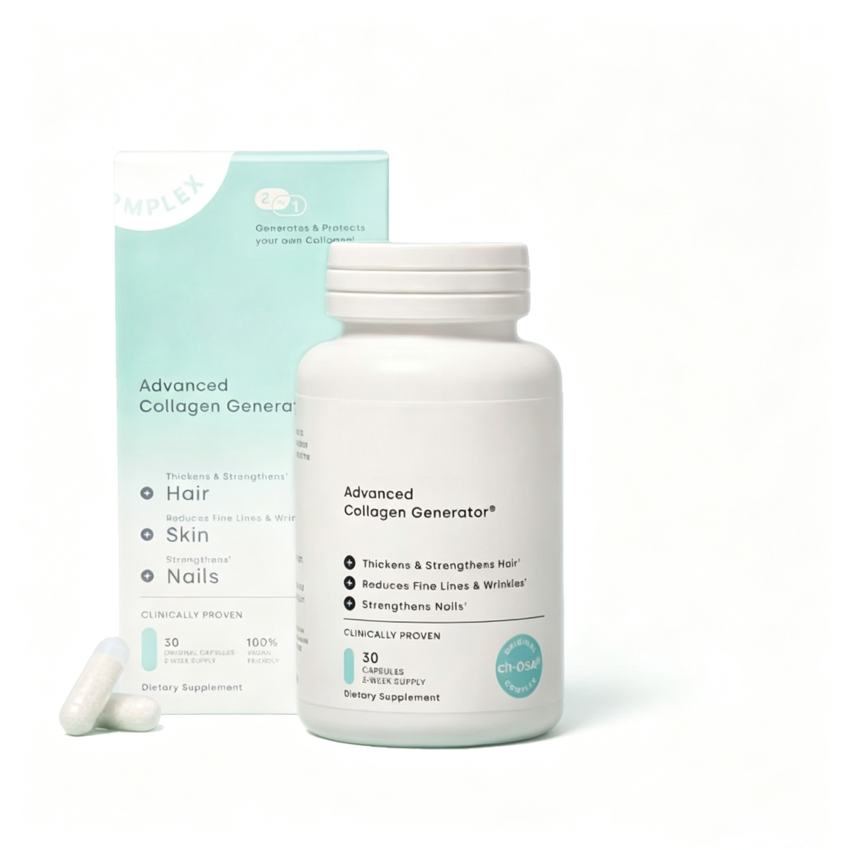 NO LA BAJE' Collagen capsules Hair, Skin & Nails -120 capsules