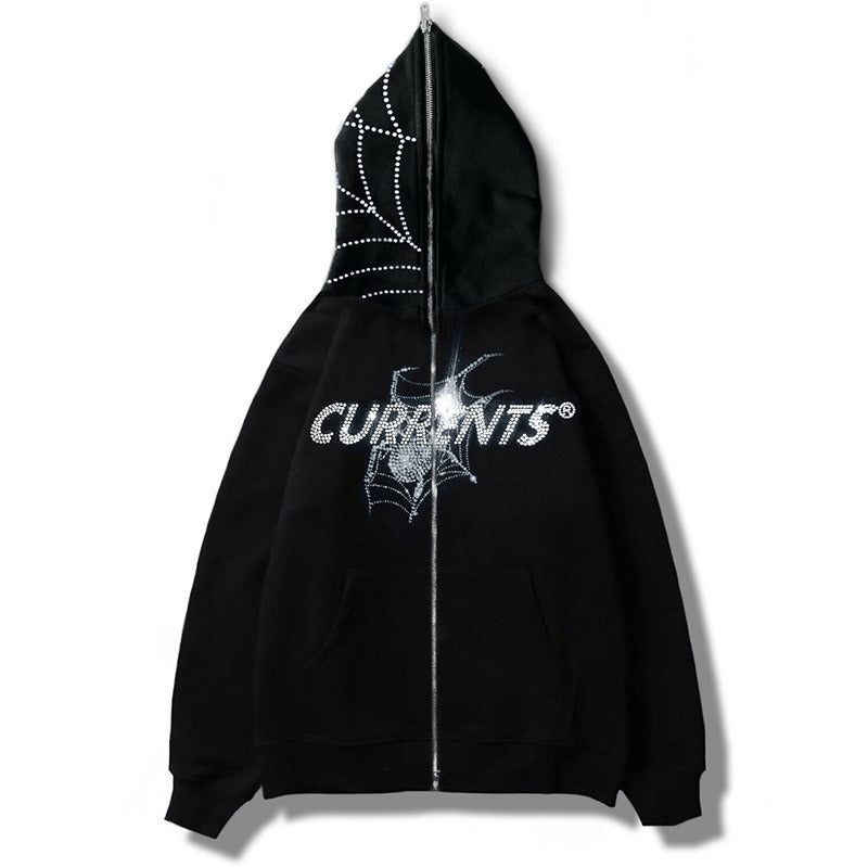 Y2K Hot diamond Hoodie cardigan street trendy NLB zippered jacket