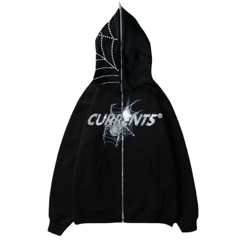 Y2K Hot diamond Hoodie cardigan street trendy NLB zippered jacket
