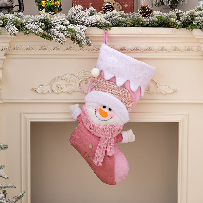 Christmas socks Pink Santa Claus. Gift bags