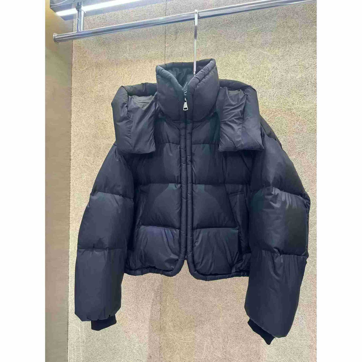 Fashionable Loose Color-blocked Winter Parka, Thickened Warm Cotton Coat