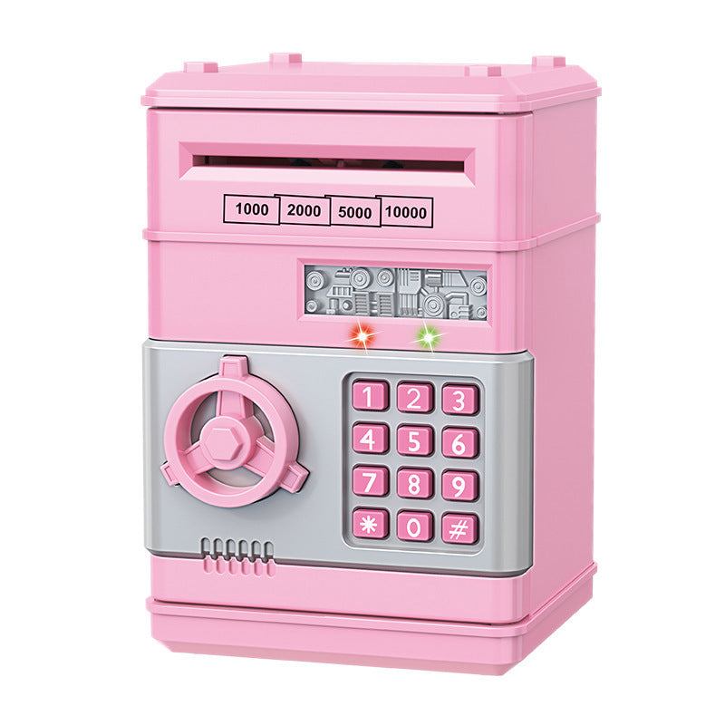 cartoon password box piggy bank ATM machine safe automatic roll money