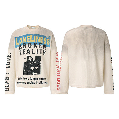 Long Sleeve Distressed Graphic Tee