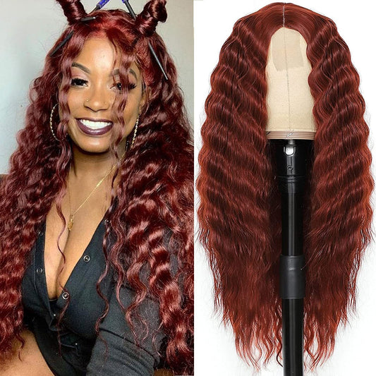 European and American Women's Wigs - Small Lace Center Deep Wave - Long - Curly - Headband Wig