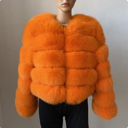 Faux Raccoon Fur Coat Women Jacket Luxuri