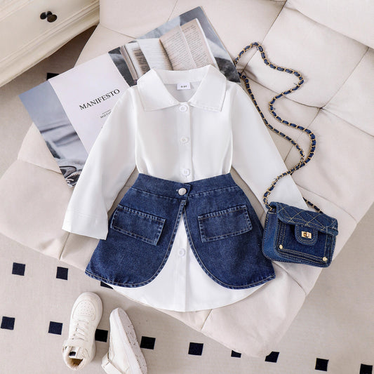 Conjunto de camiseta de manga larga para niña
