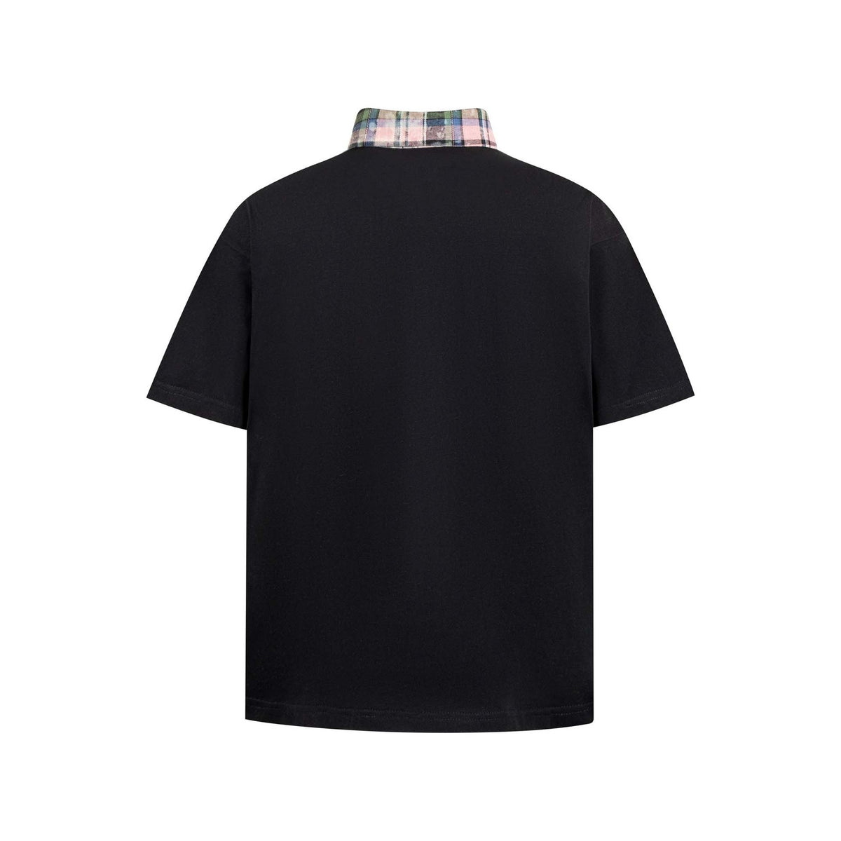 Style Color Block Applique Star Letter Embroidery Short Sleeve Polo Shirt Unisex