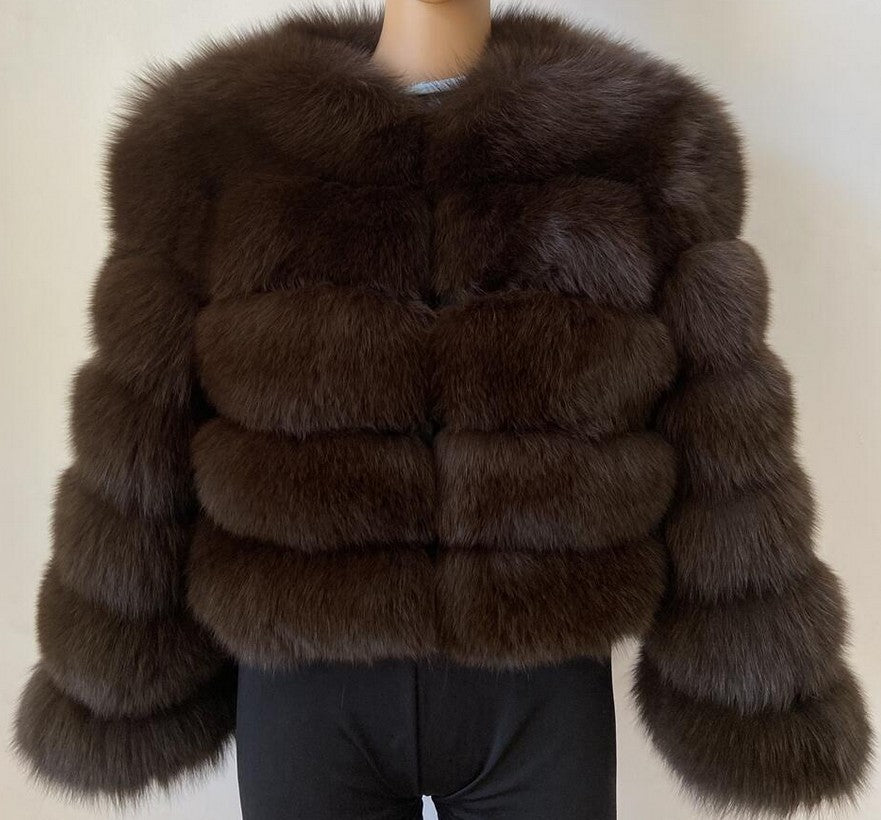 Faux Raccoon Fur Coat Women Jacket Luxuri