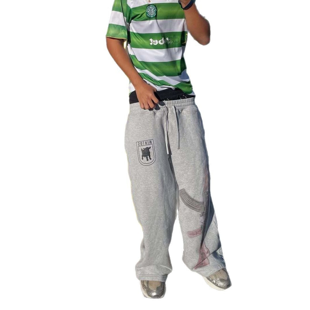 Pants Street Trend Block Fashion Unisex Casual Sweatpants