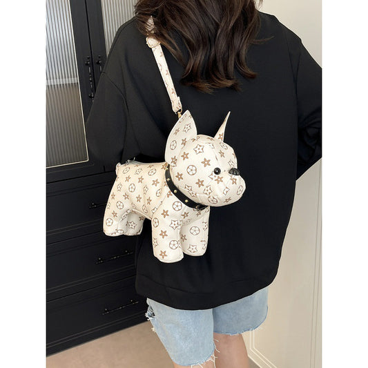 Women's Exquisite Cartoon French Bulldog Small Square Bag Artsy Crossbody Handbag
