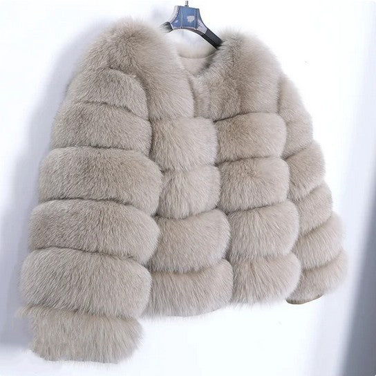 Faux Raccoon Fur Coat Women Jacket Luxuri