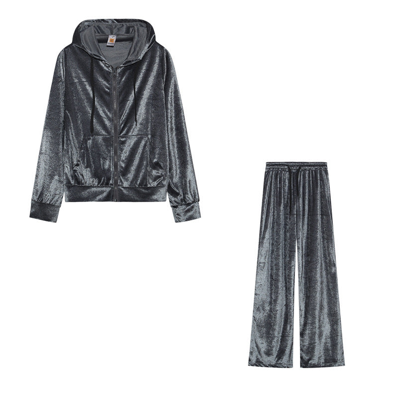 Fashion rhinestone sports and leisure set two-piece set