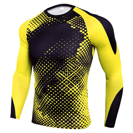 Men's Long Sleeve Compression Shirt Quick Dry Gym T-Shirt Fitness Sport Shirt Male Rash Guard Gym Workout Training Tights for Men