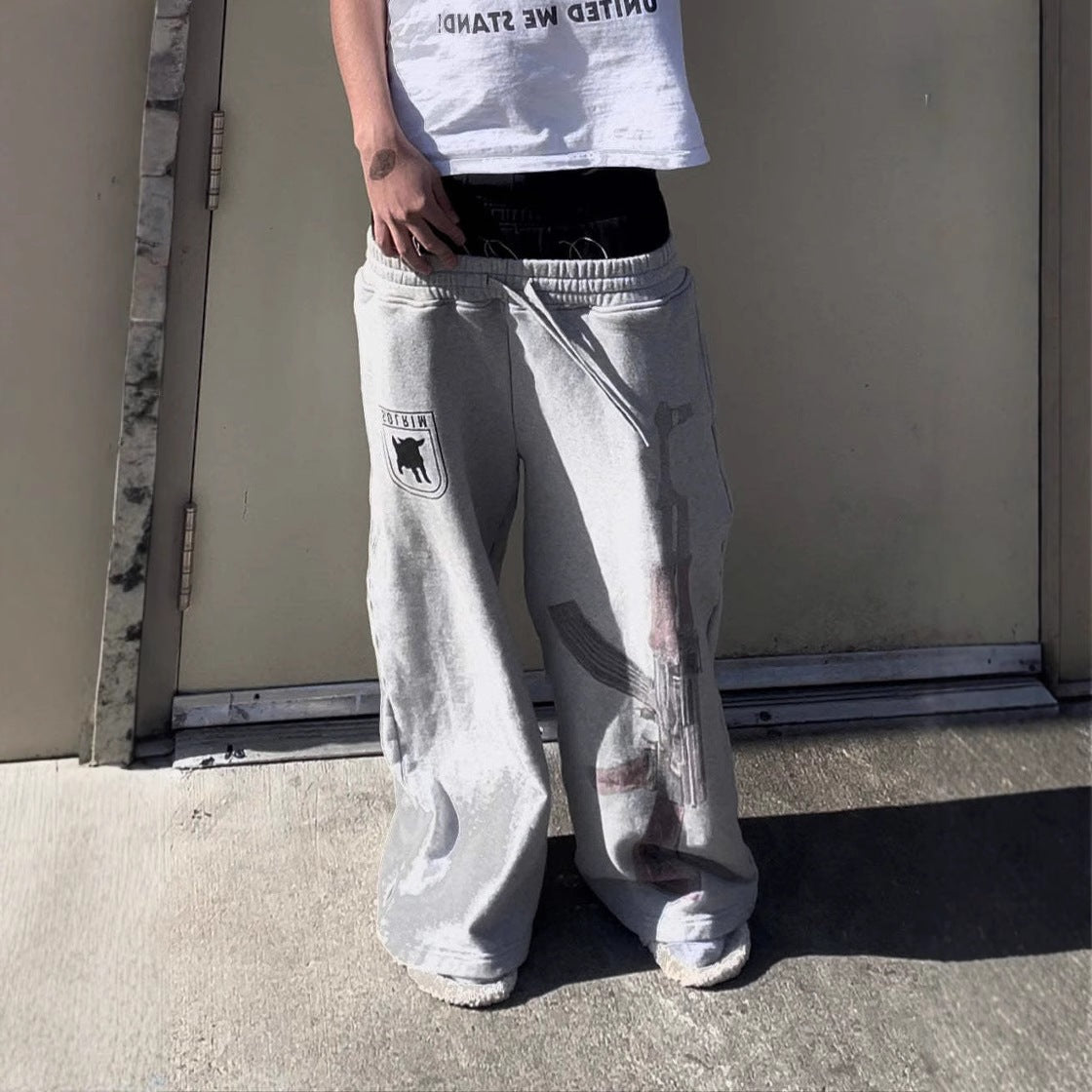 Pants Street Trend Block Fashion Unisex Casual Sweatpants