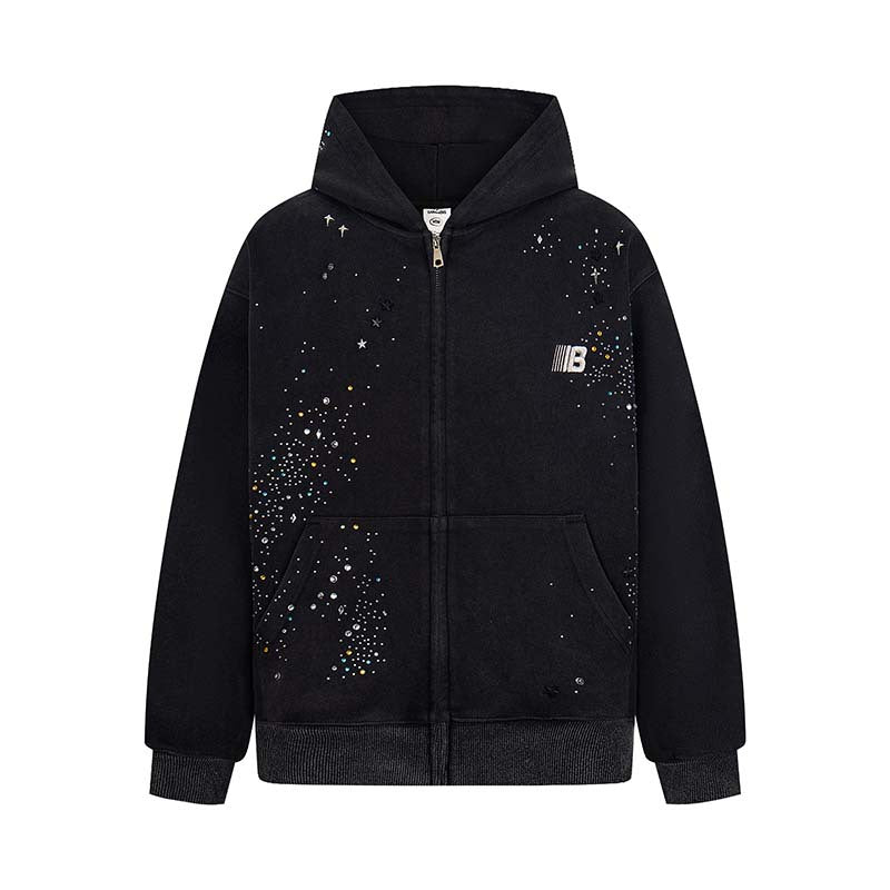 Cross hot stamping diamond letter embroidery cardigan