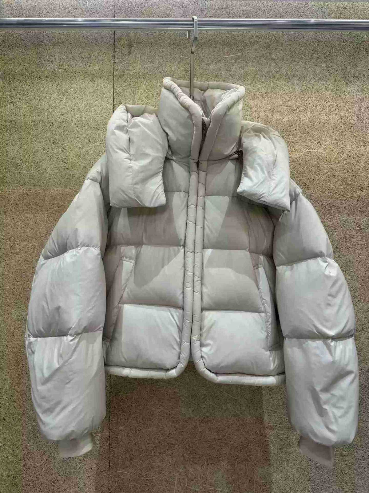 Fashionable Loose Color-blocked Winter Parka, Thickened Warm Cotton Coat
