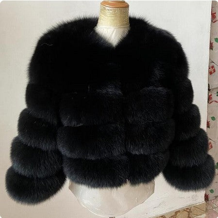 Faux Raccoon Fur Coat Women Jacket Luxuri