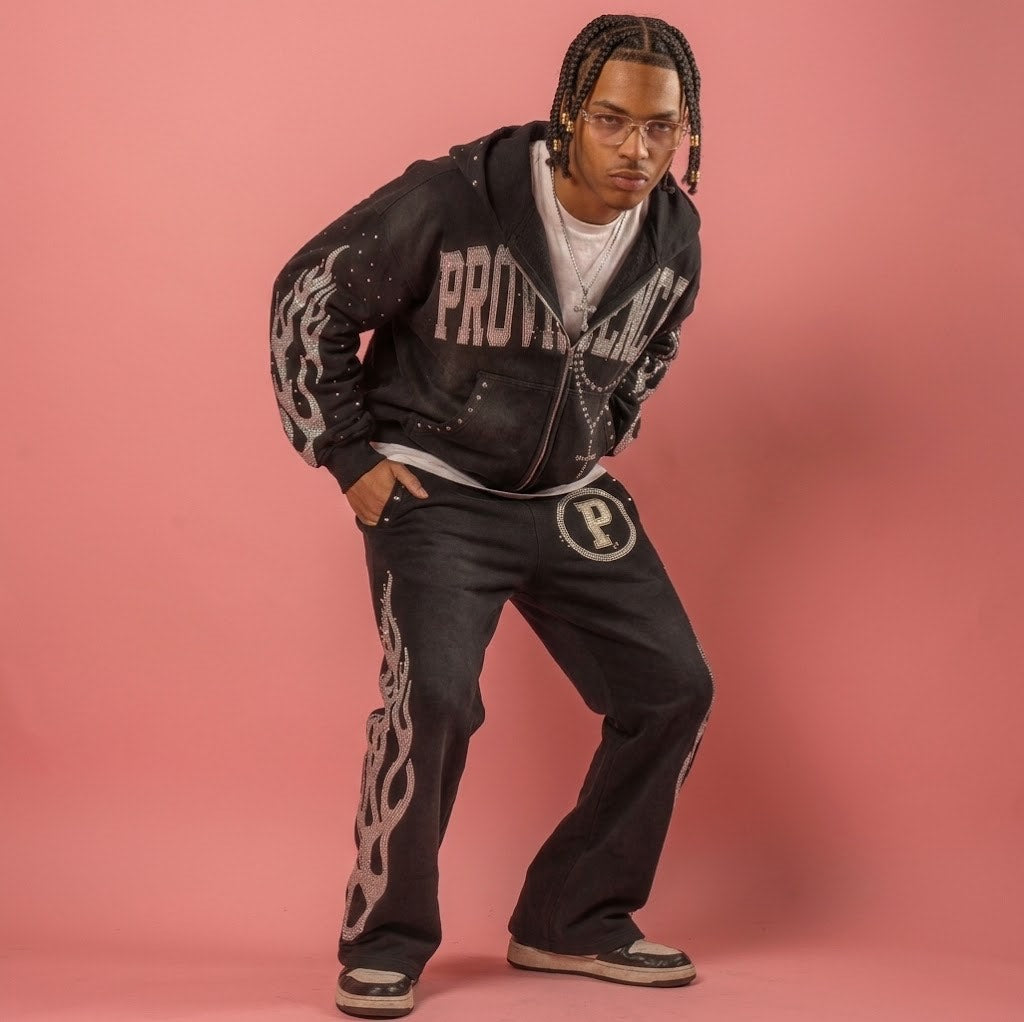 Fashion Sweat Hooded Flared Pants Set