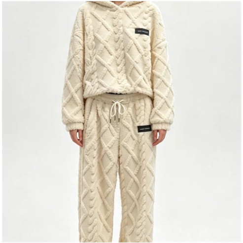 Conjunto de pijama acolchado con capucha y cremallera