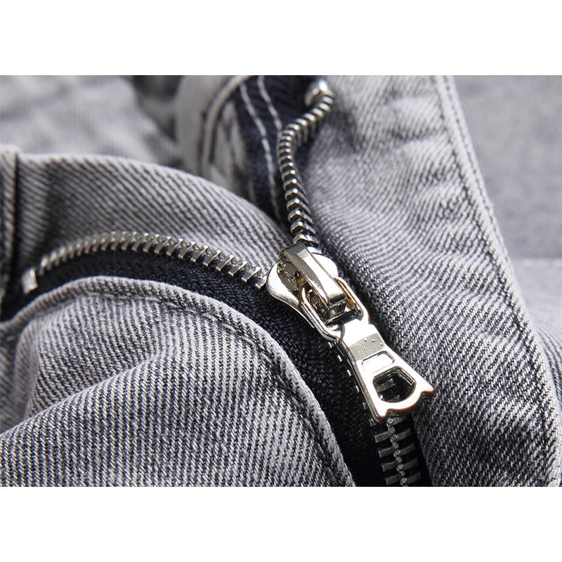 Mens Stretch Ripped Embroidered Jeans '' NO LA BAJE.