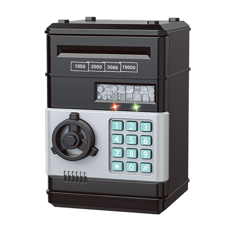 cartoon password box piggy bank ATM machine safe automatic roll money