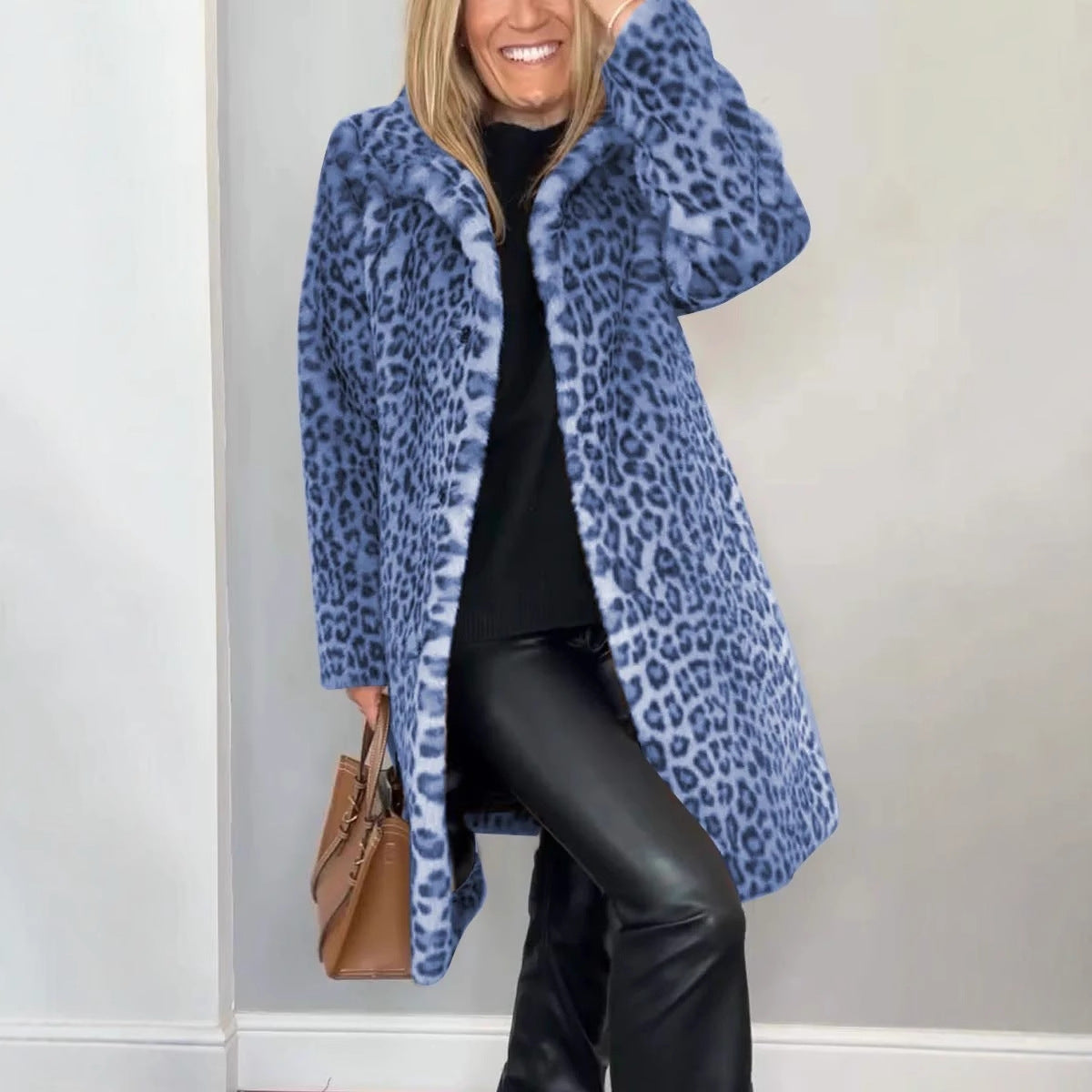 abrigos de piel con estampado de leopardo