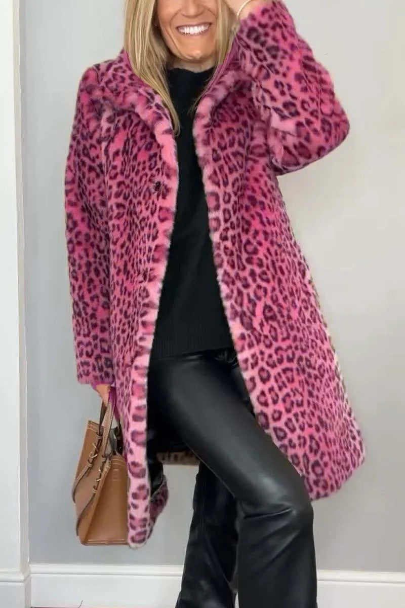 abrigos de piel con estampado de leopardo