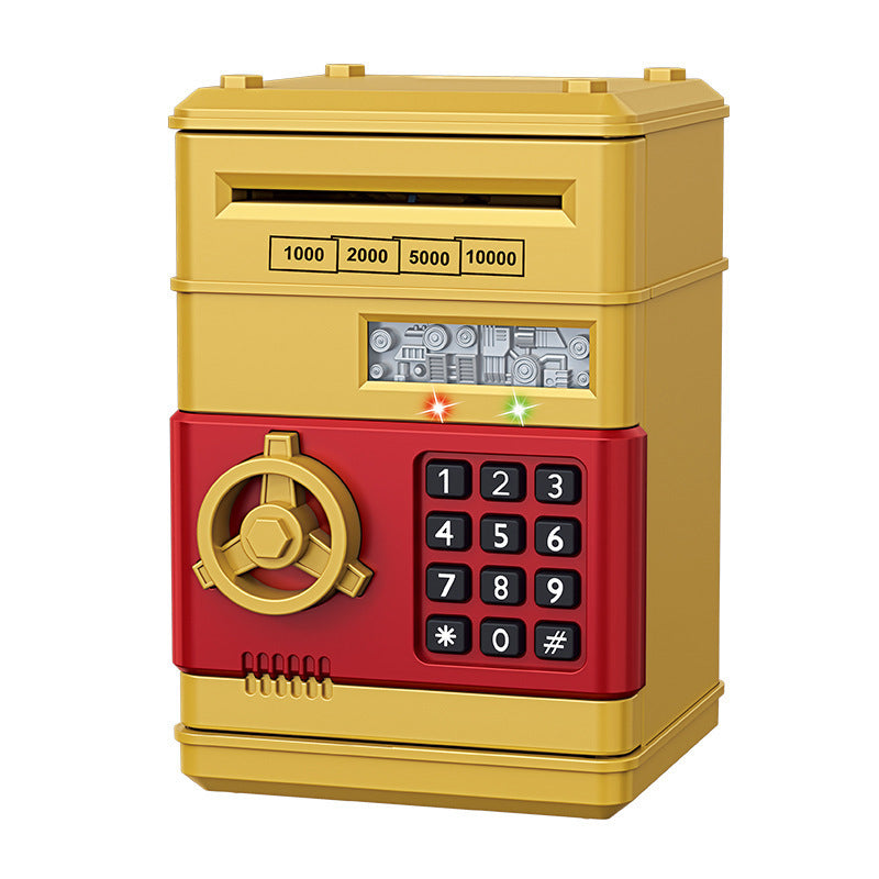 cartoon password box piggy bank ATM machine safe automatic roll money